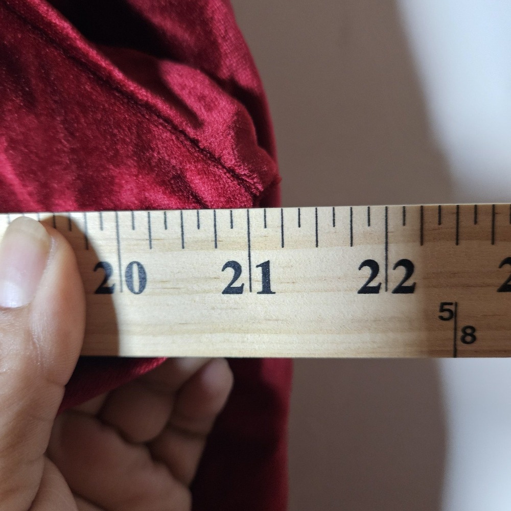 Vintage JCPenney Misses Robe Burgundy Velvet Zip Up Loungedress 80s Small 8-10 - Picture 7 of 7